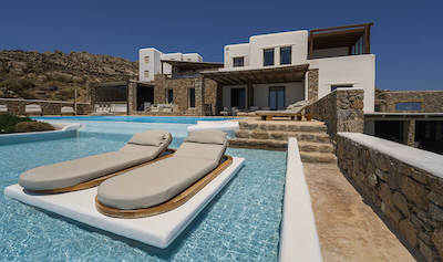 Amallini Mykonos pool and exterior view