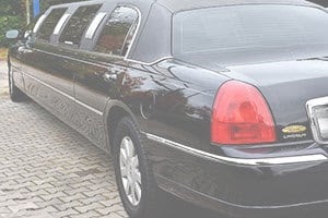 Close up of black limousine